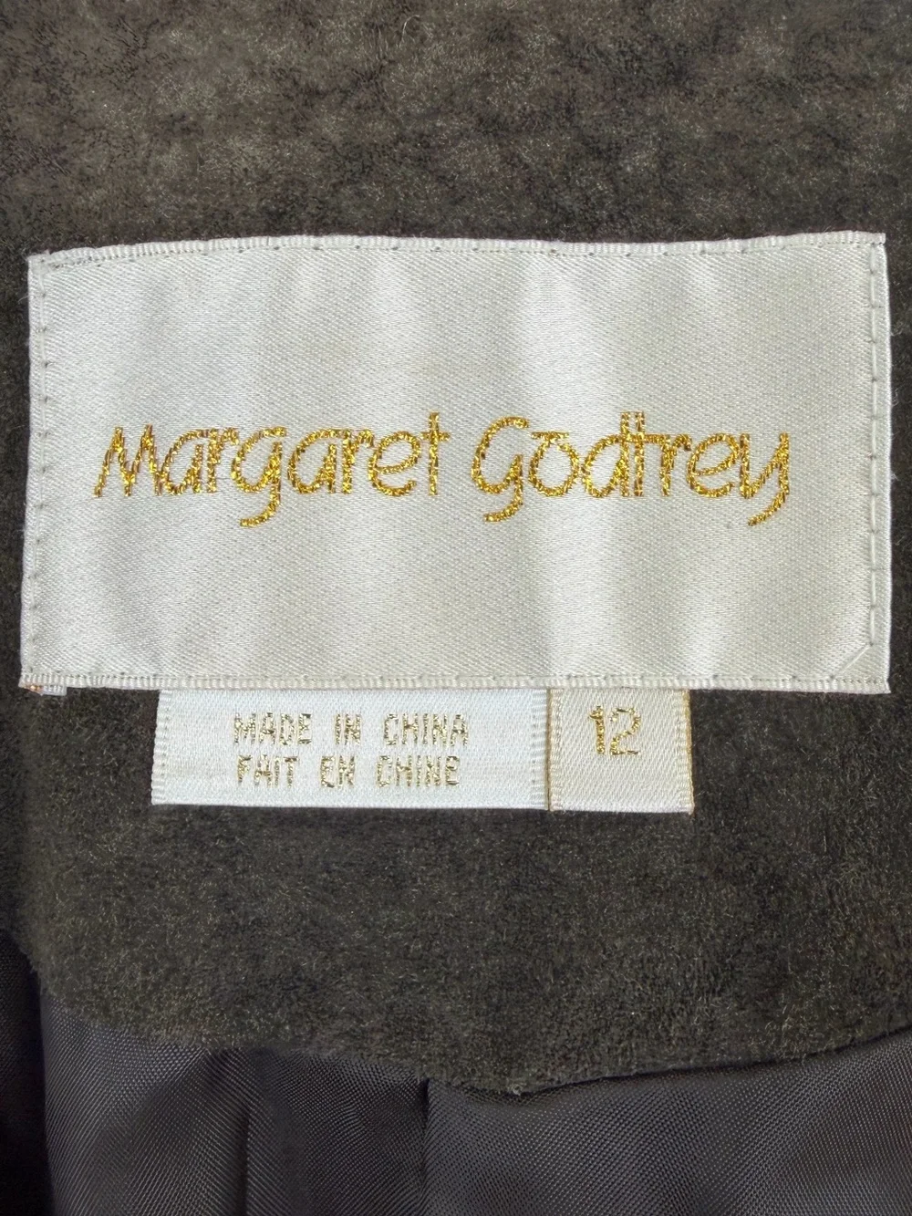 Margaret Godfrey Y2K Brown Suede Leather Blazer Jacket Size 12